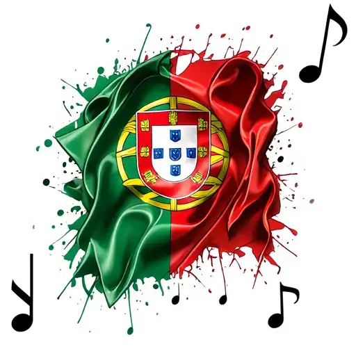 Portuguese Flag In A Music Note