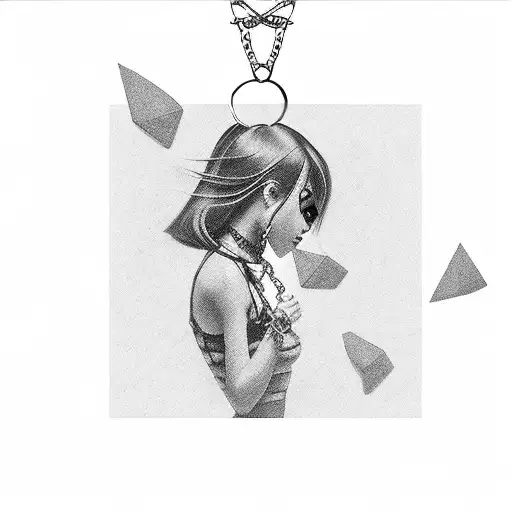 Dead Girl Chain Lock Necklace Throwing Key