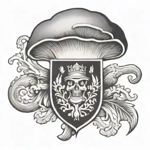 Scottish Mushroom Coat Of Arms Raised