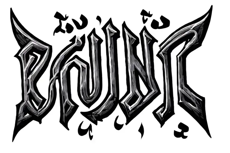 Arabic Letters Saying Kunt Insanan But Stylized Blackwork