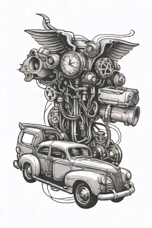 Car Electrical Tattoo Design