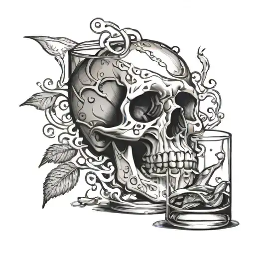 Rest My Chemistry Whisky Glass Skull