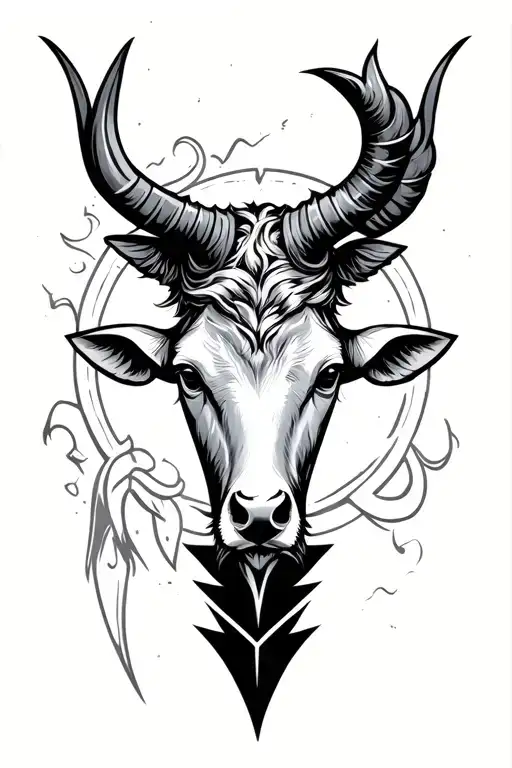 A Arrow With Aquarius And Taurus Signs Built In Mostly Fine Like