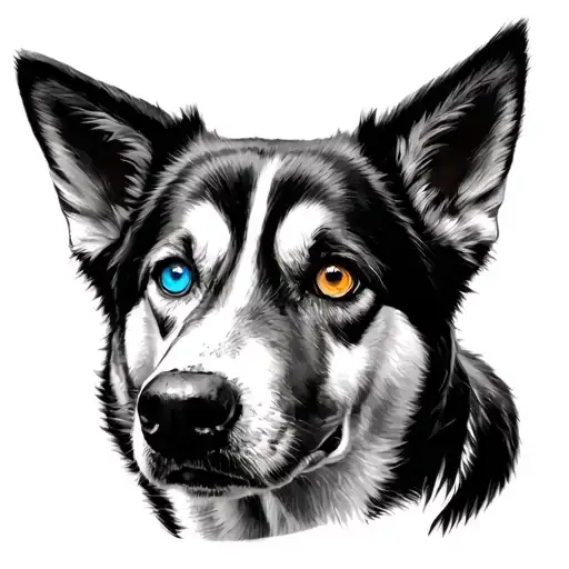 One Blue Eye And One Brown Eye From My Dog Which Is Mixed Between A Husky And Aussie Cattle Dog