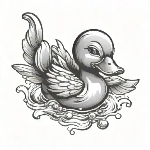 Rubber Duck Holding A Wing And Shot Glass