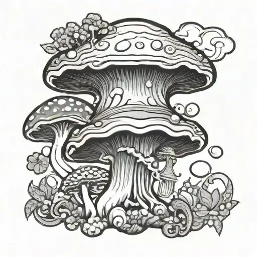 Greek God Psychedelics Mushroom Cartoon