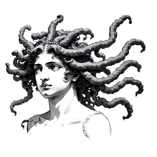 Black And White Greek Mythology Medusa