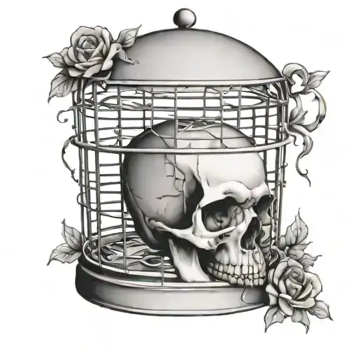 Skull In A Cage Sand Timer