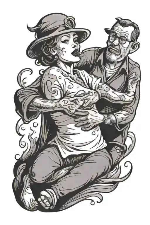 A Drunk Dad Beating His Wife Holding Hands