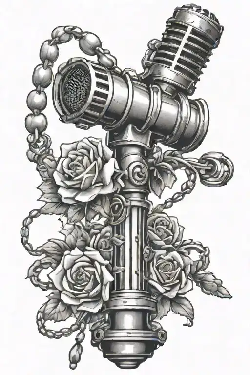 Rosary Wrapped On A Vintage Mic