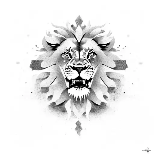 Lion Roaring In An Urban Graffiti Style
