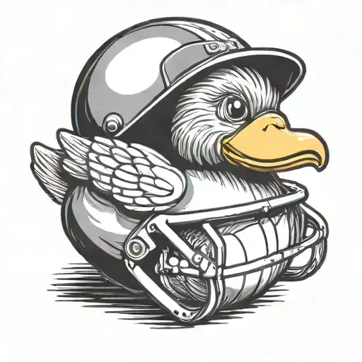 Simple Rubber Ducky Wearing Football Helmet