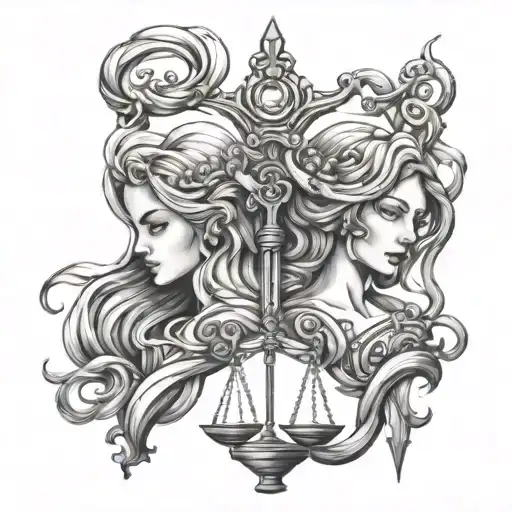 Libra Scales And Gemini Sisters Hair Tangled Together