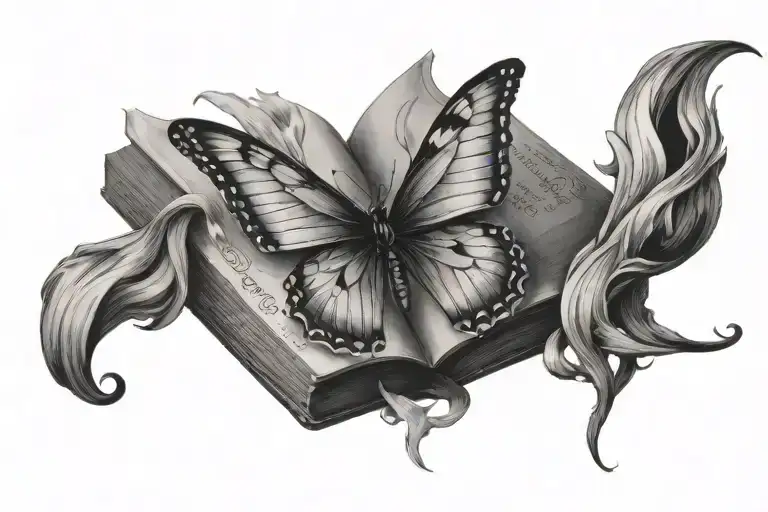 Book With Butterfly Emerging
