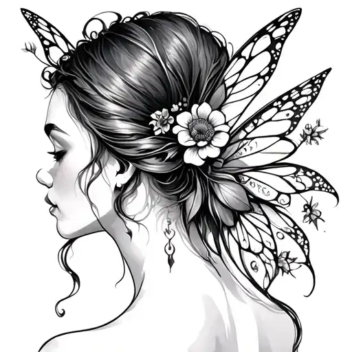 Dainty Back Of The Neck Tattoo That Is Earthy Feminine Fairy