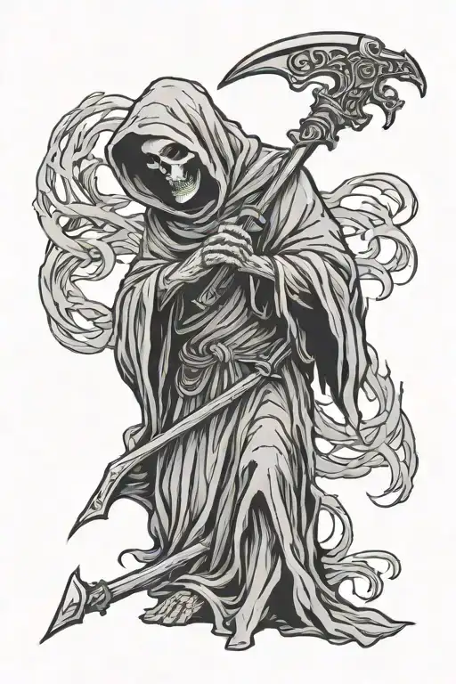 Sad Grim Reaper Holding