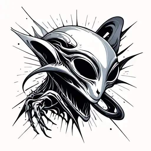 Alien Playful Abstract Tattoo Design
