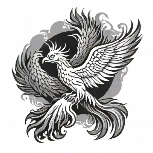 Three Headed Phoenix Rising From The Ashes