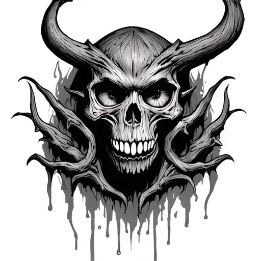 Eye Wood Skull And Demon Horror 888