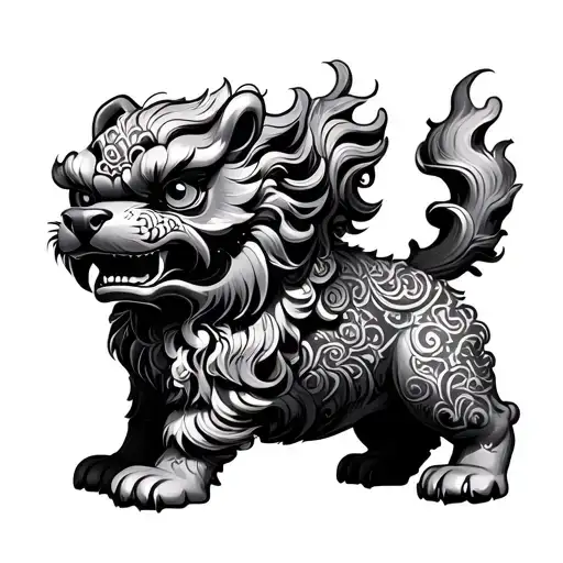 Luca Und Lian Name On Foo Dog Playing