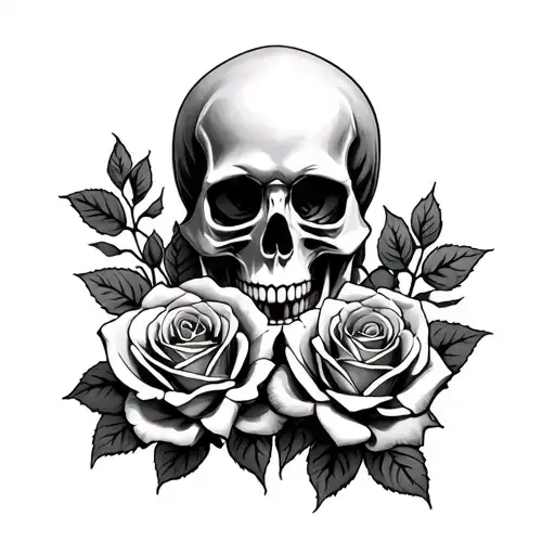 Skull Roses Intertwined W Masce Ghostface