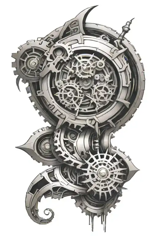 Biomechanical Tattoo Black And White