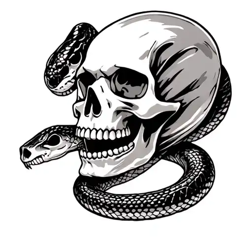 Skull And Rattlesnake