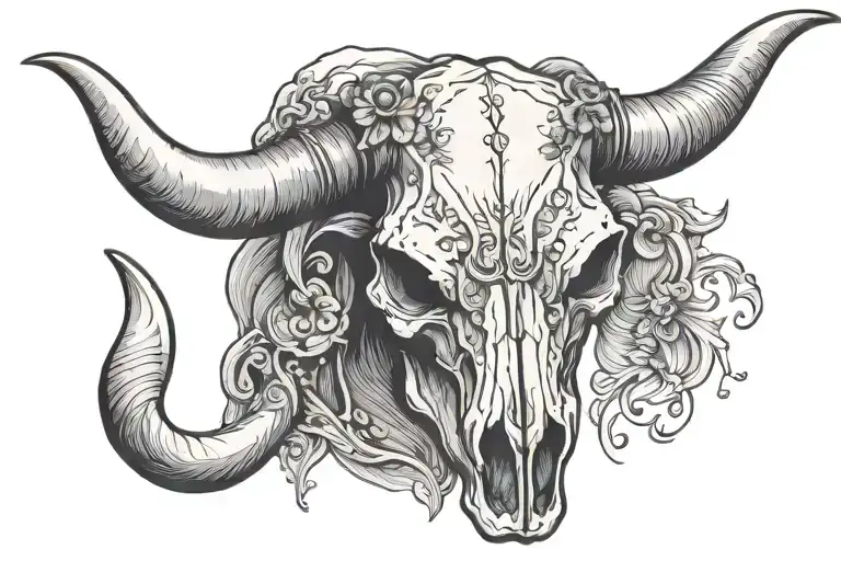 Bull Skull Front View