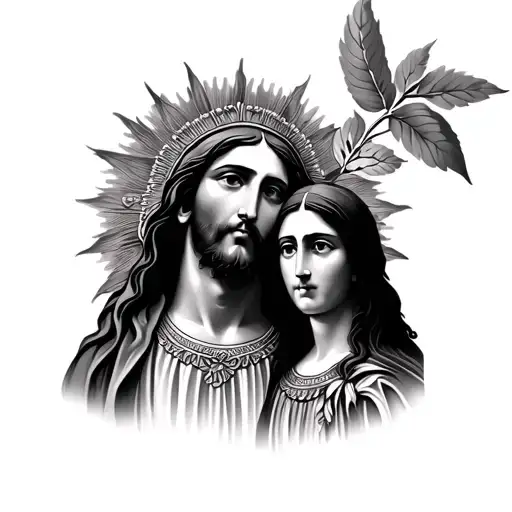 Jesus Of Nazareth And The Virgen De Guadalupe