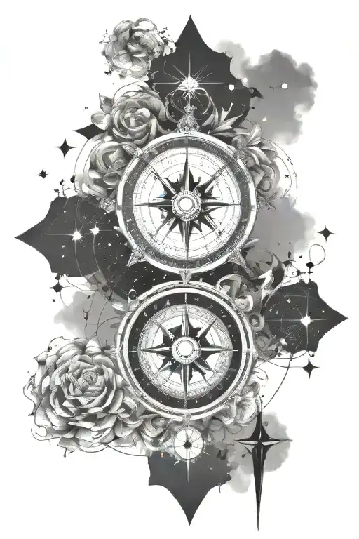 Map Sky Stars Compass Rose