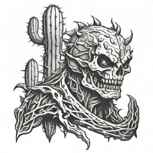 Scary Gore Gothis Cactus Demon Reaper