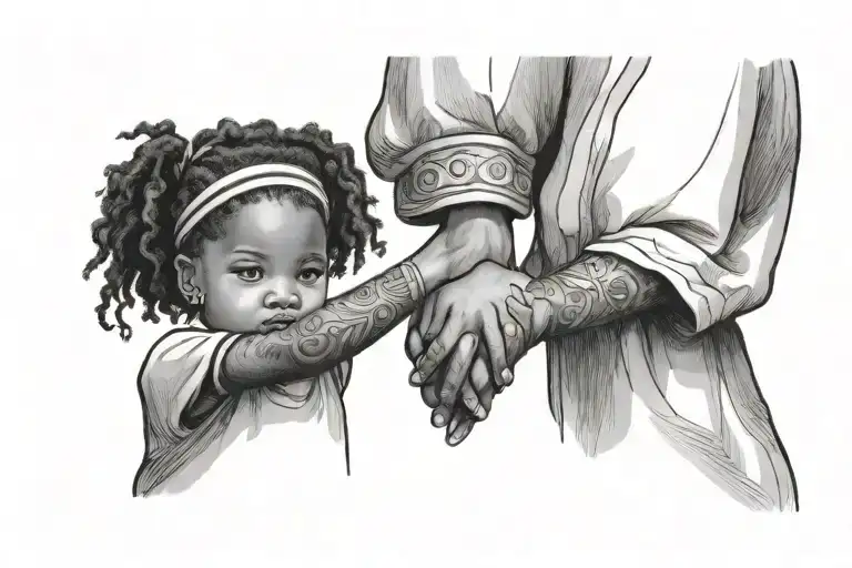 2 Little African American Girl Holding Hands