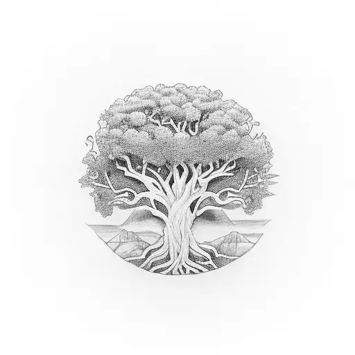 Tree Of Life Surrounded By Greek Mythology