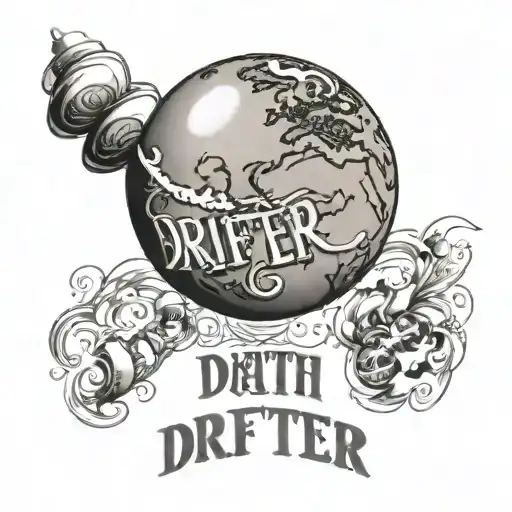 Earth Globe With A Word Drifter Running Alongside