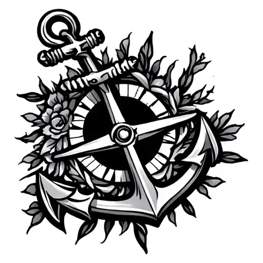 An Anchor With The Wind Rose