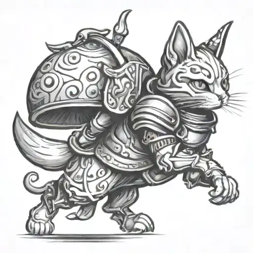 Running Mushroom Cat Knight