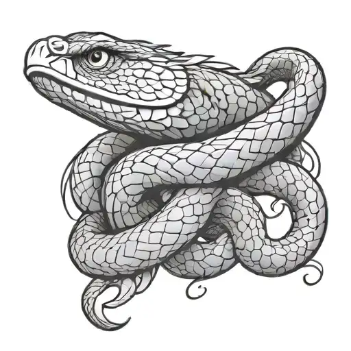 Hawk Clawing Snake Coiling