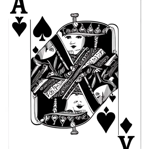 King And Queen Playing Card Design Featuring