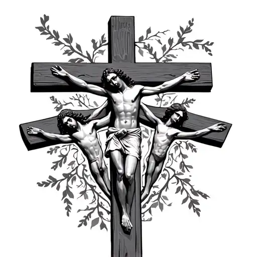 Three Crosses With Jesus With The Writing Vine Vidi Vinci