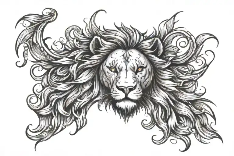 Lion Eyes With Faith Over Fear Above It