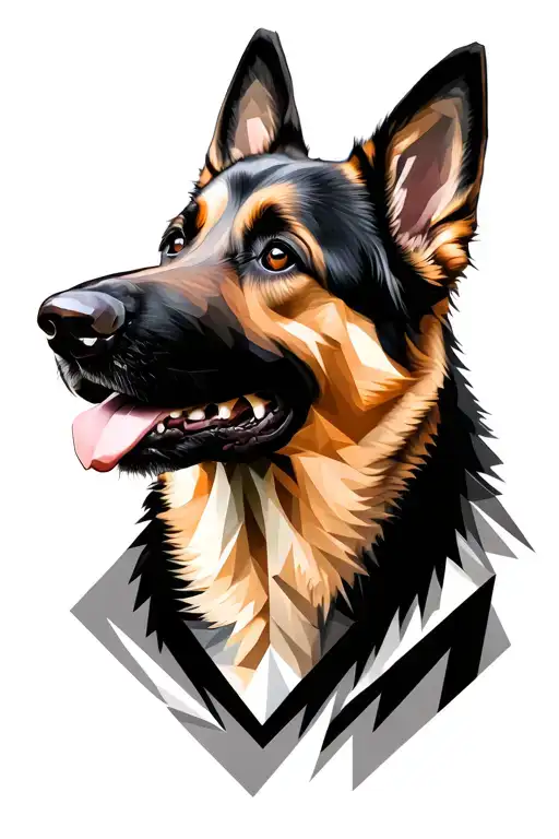 German Shepherd Face Geometric