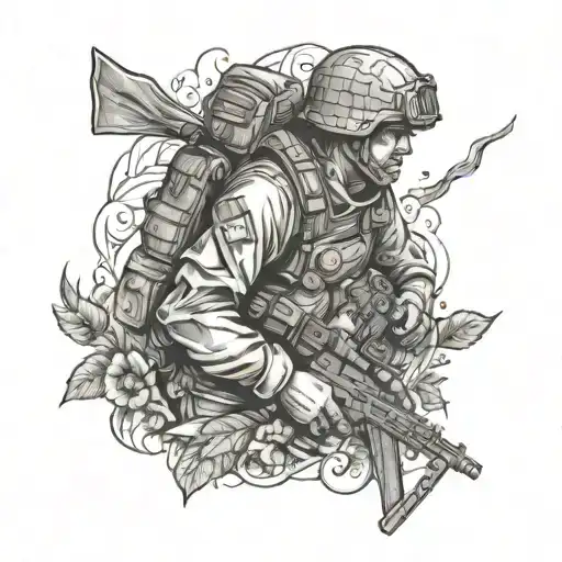 Nature Army Soldier Playing