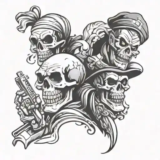 Evil Skulls Clowns Money Guns Harley Davidson
