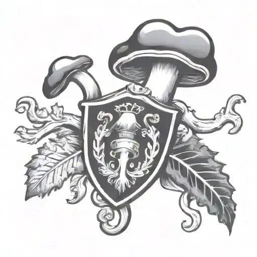 Scottish Mushroom Coat Of Arms Raised