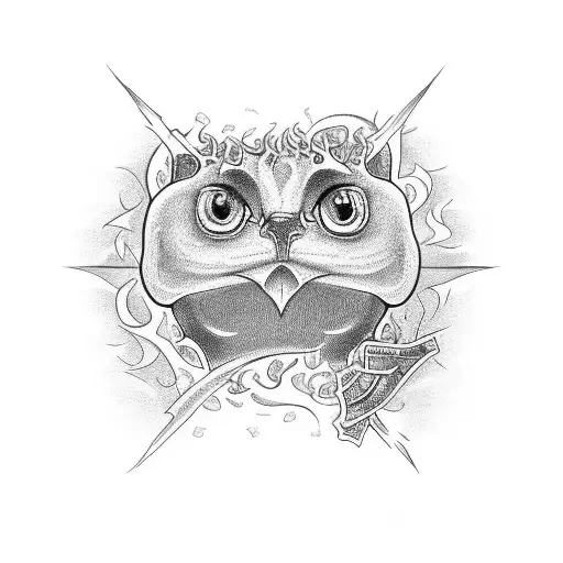 Old English D Surrounded By Flames And Money