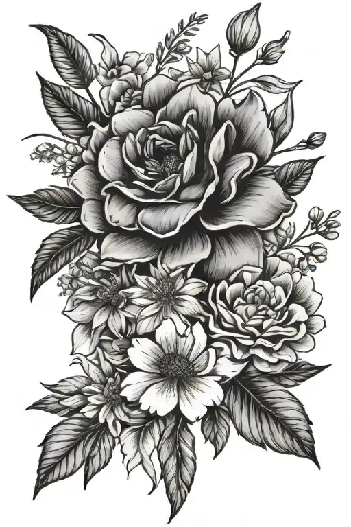 November And December Birth Flower Bouquet Tied