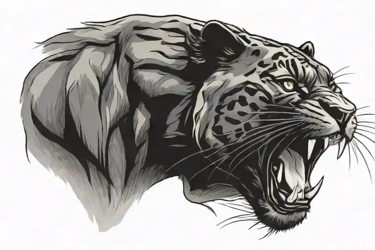 Black Panther Prowling Side View