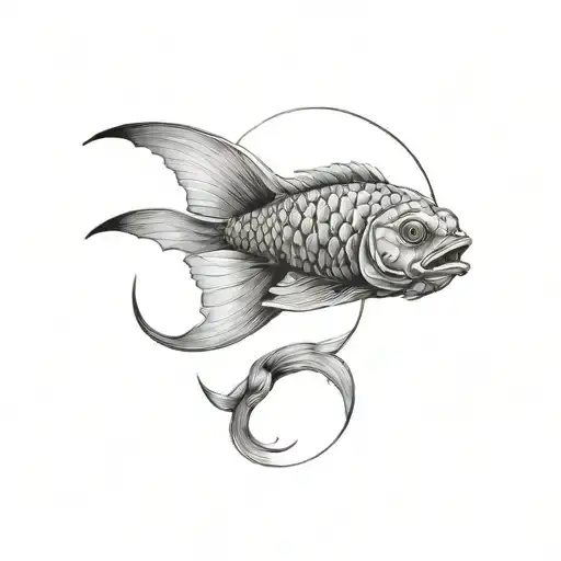 Pisces Symbol And Snak Some Scales