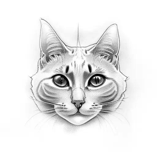 2 Cats Fine Line With Flowers