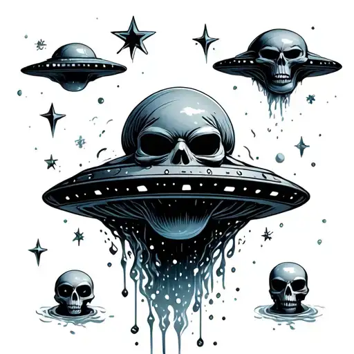 Space Stars Water Ufo Skulls Aliens